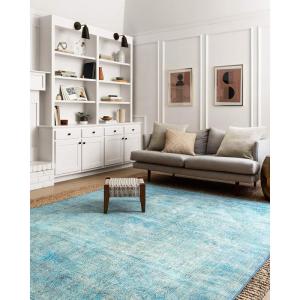 Loloi Loren Collection LQ-03 Sand/Taupe 8′-4″ x 11′-6″ Area Rug(Aqua)