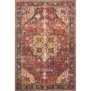 Loloi Loren Collection LQ-03 Sand/Taupe 8′-4″ x 11′-6″ Area Rug(Red / Navy)