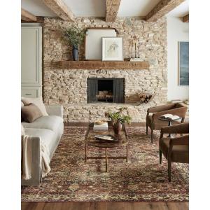 Loloi Magnolia Home by Joanna Gaines Banks Collection BAN-04 Brick/Ivory 8′-6″ x 11′-6″, .13″ Pile Height, Machine Washable, Area Rug(Brick / Ivory)