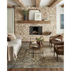 Loloi Magnolia Home by Joanna Gaines Banks Collection BAN-04 Brick/Ivory 8′-6″ x 11′-6″, .13″ Pile Height, Machine Washable, Area Rug(Spice / Blue)