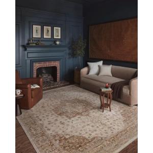 Loloi Magnolia Home by Joanna Gaines Junie Collection JUE-06 Lagoon/Natural 7′-10″ x 10′-2″, .38″ Pile Height, Area Rug(Natural / Clay)