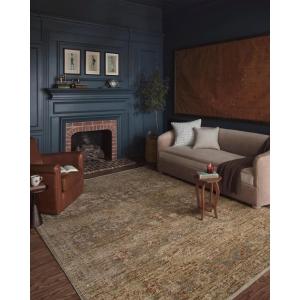 Loloi Magnolia Home by Joanna Gaines Junie Collection JUE-06 Lagoon/Natural 7′-10″ x 10′-2″, .38″ Pile Height, Area Rug(Spice / Multi)