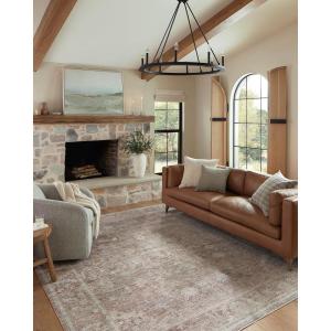 Loloi Magnolia Home by Joanna Gaines Millie Collection MIE-02 Sky/Gold 7′-10″ x 10′, .25″ Pile Height, Area Rug(Brick / Fog)