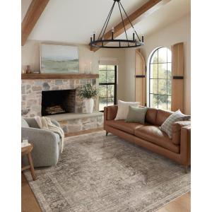 Loloi Magnolia Home by Joanna Gaines Millie Collection MIE-02 Sky/Gold 7′-10″ x 10′, .25″ Pile Height, Area Rug(Charcoal / Dove)