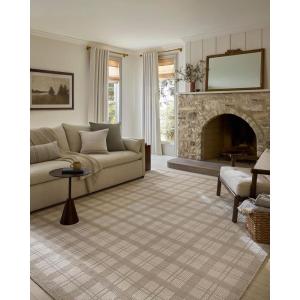 Loloi Magnolia Home by Joanna Gaines Ryder Collection RYD-02 Blue/Ivory 7′-9″ x 9′-9″ Area Rug(Beige / Ivory)