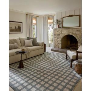 Loloi Magnolia Home by Joanna Gaines Ryder Collection RYD-02 Blue/Ivory 7′-9″ x 9′-9″ Area Rug(Blue / Ivory)