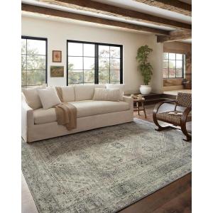 Loloi Magnolia Home by Joanna Gaines Sinclair Collection SIN-04 Natural/Sage 7′-6″ x 9′-6″, .25″ Pile Height, Machine Washable, Area Rug(Natural / Sage)