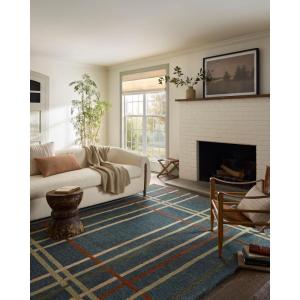 Loloi Magnolia Home by Joanna Gaines Waylon Collection WAY-01 Natural/Bark 7′-9″ x 9′-9″ Area Rug(Denim / Multi)