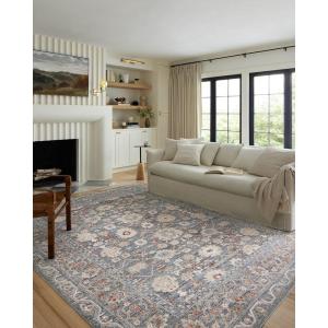 Loloi Odette Collection ODT-03 Ivory/Beige 7′-10″ x 10′ Area Rug(Sky / Rust)