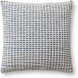 Loloi PLL0119 Blue/Ivory 18” x 18” Cover w/Poly Pillow(Blue / Ivory)