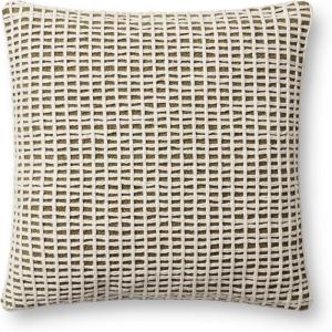 Loloi PLL0119 Blue/Ivory 18” x 18” Cover w/Poly Pillow(Green / Ivory)