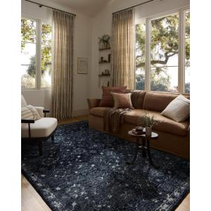 Loloi Percival Collection PCV-06 Moss/Natural 5′-0″ x 7′-6″ Area Rug(Navy / Ivory)