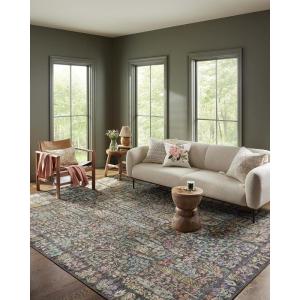 Loloi Rifle Paper Co. Maison Collection MAO-07 Khaki 7′-6″ x 9′-6″, .19″ Pile Height, Area Rug(Charcoal)