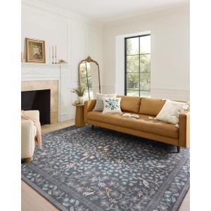 Loloi Rifle Paper Co. Maison Collection MAO-07 Khaki 7′-6″ x 9′-6″, .19″ Pile Height, Area Rug(Nightingale Black)