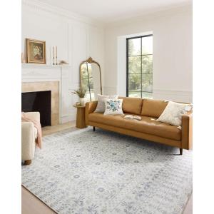 Loloi Rifle Paper Co. Maison Collection MAO-07 Khaki 7′-6″ x 9′-6″, .19″ Pile Height, Area Rug(Rosette Ivory)