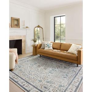 Loloi Rifle Paper Co. Maison Collection MAO-07 Khaki 7′-6″ x 9′-6″, .19″ Pile Height, Area Rug(Wisteria Cream)