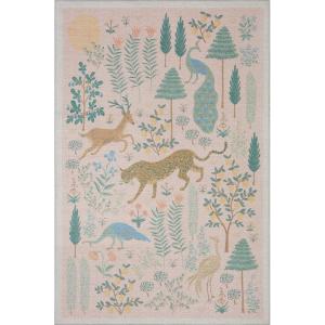 Loloi Rifle Paper Co Menagerie Cream 5′-0″ x 7′-6″ Area Rug(Multi Color)