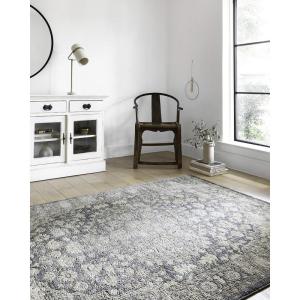 Loloi Teagan Collection TEA-01 Natural/Lt. Grey 7′-11″ x 10′-6″ Area Rug, Large, Soft Neutral Rug, High-Traffic for Living Room, Bedroom, Home Office, Dining Area(Denim / Mist)
