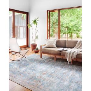 Loloi Wynter Collection WYN-02 Auburn/Multi 8′-6″ x 11′-6″ Area Rug, .13″ Thick, Area Rug, Soft, Durable, Printed, Vintage Inspired, Low Pile, Non-Shedding, Easy Clean, Living Room Rug(Teal / Multi)