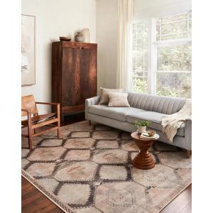 Loloi Wynter Collection WYN-02 Auburn/Multi 8′-6″ x 11′-6″ Area Rug, .13″ Thick, Area Rug, Soft, Durable, Printed, Vintage Inspired, Low Pile, Non-Shedding, Easy Clean, Living Room Rug(Graphite / Blush)
