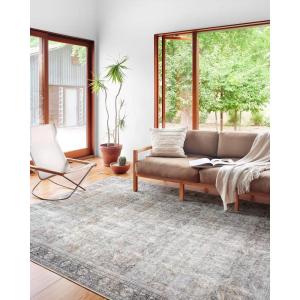 Loloi Wynter Collection WYN-02 Auburn/Multi 8′-6″ x 11′-6″ Area Rug, .13″ Thick, Area Rug, Soft, Durable, Printed, Vintage Inspired, Low Pile, Non-Shedding, Easy Clean, Living Room Rug(Grey / Charcoal)