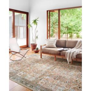 Loloi Wynter Collection WYN-02 Auburn/Multi 8′-6″ x 11′-6″ Area Rug, .13″ Thick, Area Rug, Soft, Durable, Printed, Vintage Inspired, Low Pile, Non-Shedding, Easy Clean, Living Room Rug(Auburn / Multi)