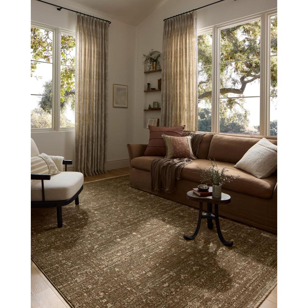 imageLoloi Haywood Collection HYD02 PebbleCharcoal 710quot x 10 Area RugSage Brown