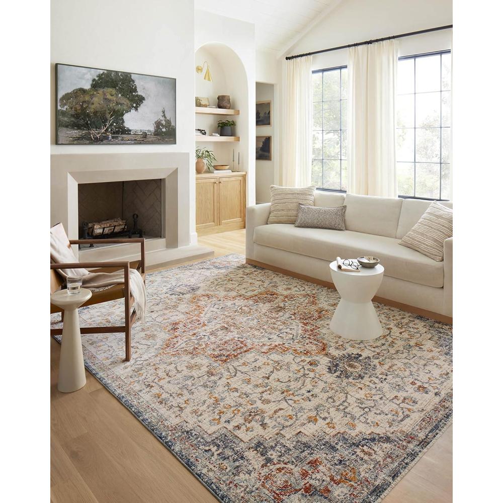 imageLoloi II Sorrento Collection SOR01 MidnightNatural 710quot x 102quot Area RugIvory Fiesta