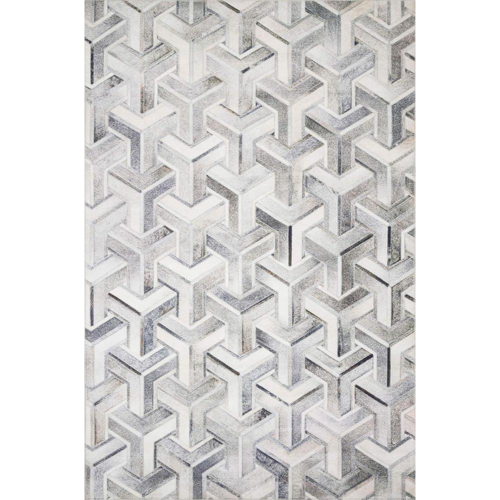 imageLoloi Maddox Collection MAD02 GreyMocha 76quot x 96quot Area RugSilver  Ivory