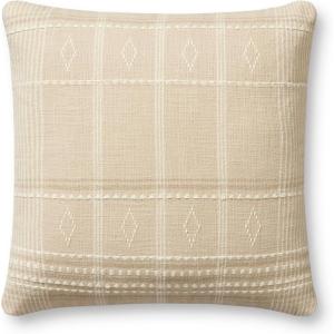 Loloi Angela Rose x Lina Collection PAR0016 Blue/Slate 18” x 18” Cover Only Pillow(Beige / Ivory)