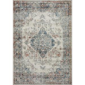 Loloi Bianca Collection BIA-08 Pebble/Multi 5′-3″ x 7′-6″ Area Rug(Ivory / Ocean)