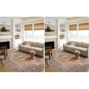 Loloi II Sorrento Collection SOR-01 Midnight/Natural 7′-10″ x 10′-2″ Area Rug(Multi / Sunset)