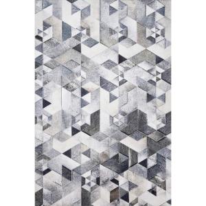 Loloi Maddox Collection MAD-02 Grey/Mocha 7′-6″ x 9′-6″ Area Rug(Grey / Ivory)