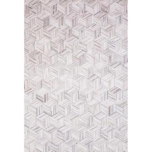 Loloi Maddox Collection MAD-02 Grey/Mocha 7′-6″ x 9′-6″ Area Rug(Lt Grey / Ivory)