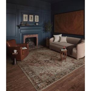 Loloi Magnolia Home by Joanna Gaines Lenna Collection LEA-05 Denim/Sand 2′-0″ x 5′-0″ Accent Rug(Rust / Charcoal)