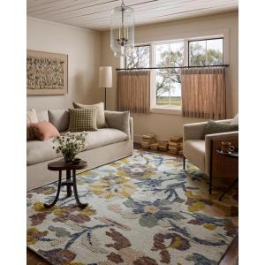 Loloi Tilly Collection TIL-01 Spa/Multi 5′-0″ x 7′-6″ Area Rug(Bone / Multi)