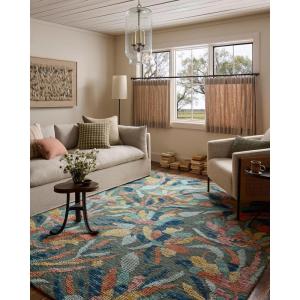 Loloi Tilly Collection TIL-01 Spa/Multi 5′-0″ x 7′-6″ Area Rug(Green / Multi)