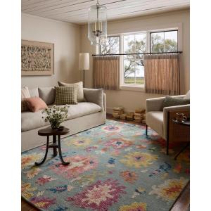 Loloi Tilly Collection TIL-01 Spa/Multi 5′-0″ x 7′-6″ Area Rug(Spa / Multi)