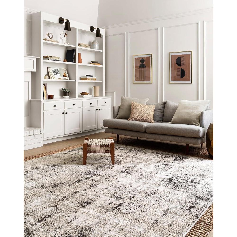 imageLoloi Alchemy Collection ALC02 GraniteGold 53quot x 76quot Area RugSilver Graphite