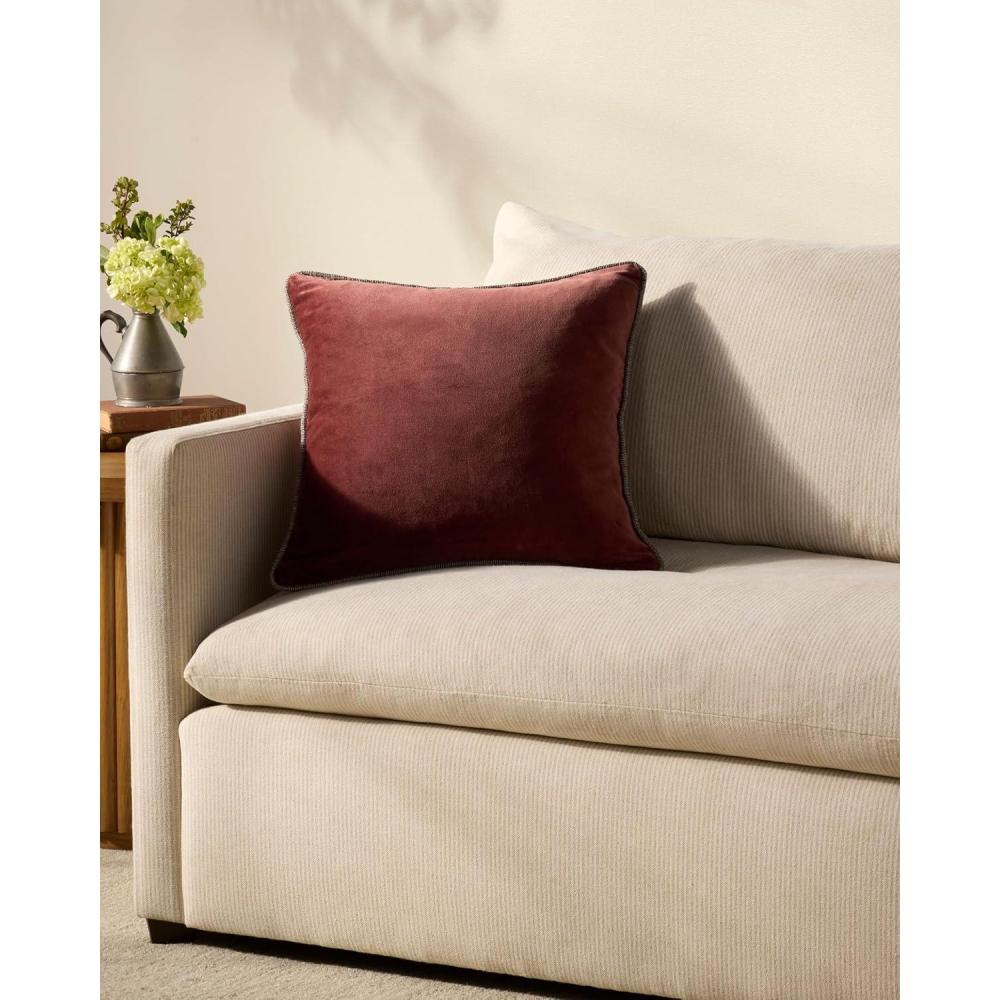 imageLoloi Chris Loves Julia Liza Collection PCJ0020 Wine 18 x 18 Cover Only PillowWine