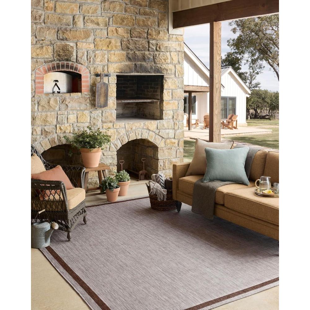 imageLoloi Easton Collection ESN05 WheatIvory 67quot x 94quot Area RugDove Coffee