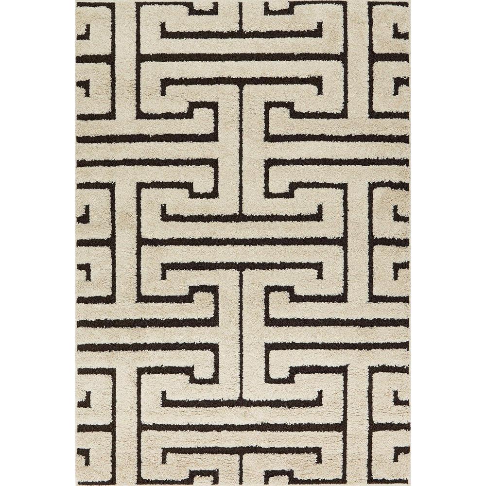 imageLoloi Enchant Collection EN27 Neutral Transitional Area Rug 77quot x 106quotIvory  Dark Brown