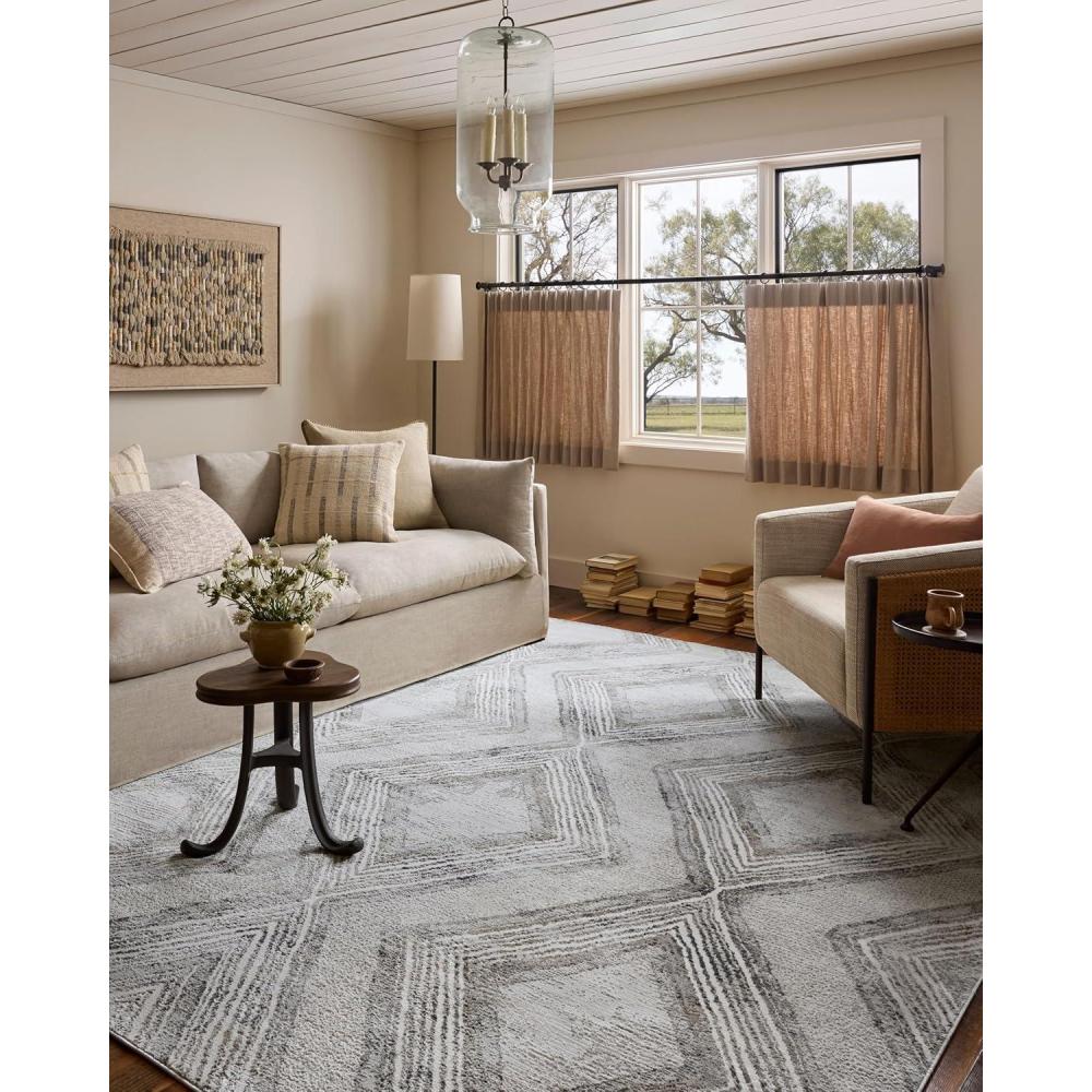 imageLoloi Hollis Collection HOL03 IvoryStone 710quot x 10 Area RugMist Natural