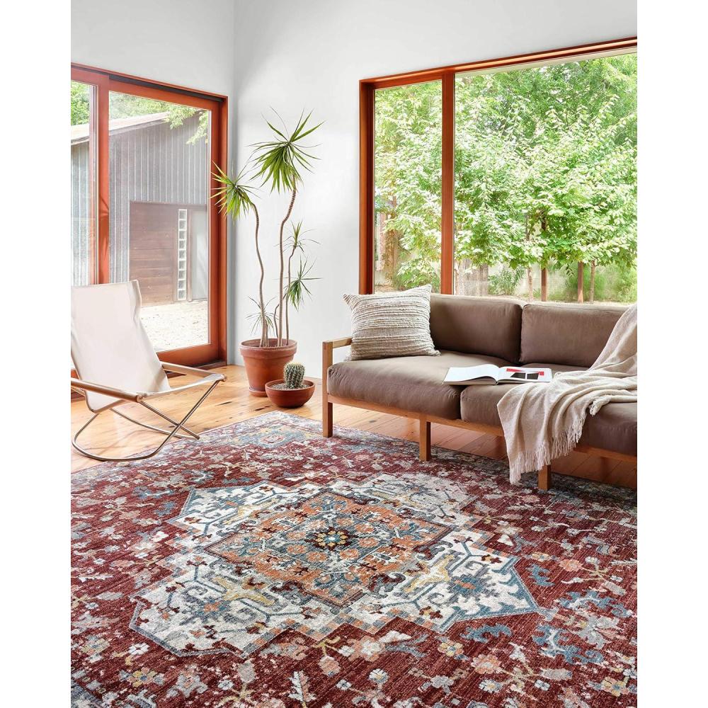 imageLoloi II Samra Collection SAM08 IvoryMulti 53quot x 79quot Area RugBrick Grey