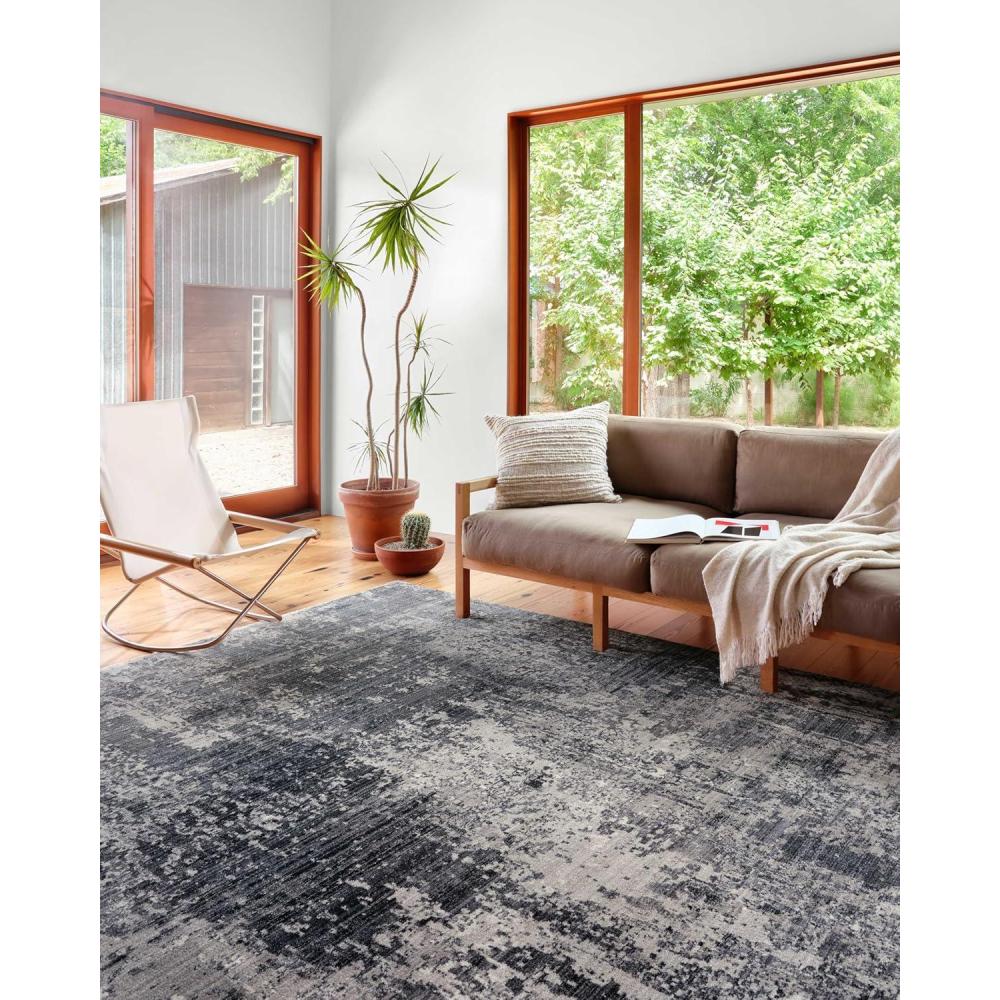 imageLoloi II Samra Collection SAM08 IvoryMulti 53quot x 79quot Area RugCharcoal  Silver