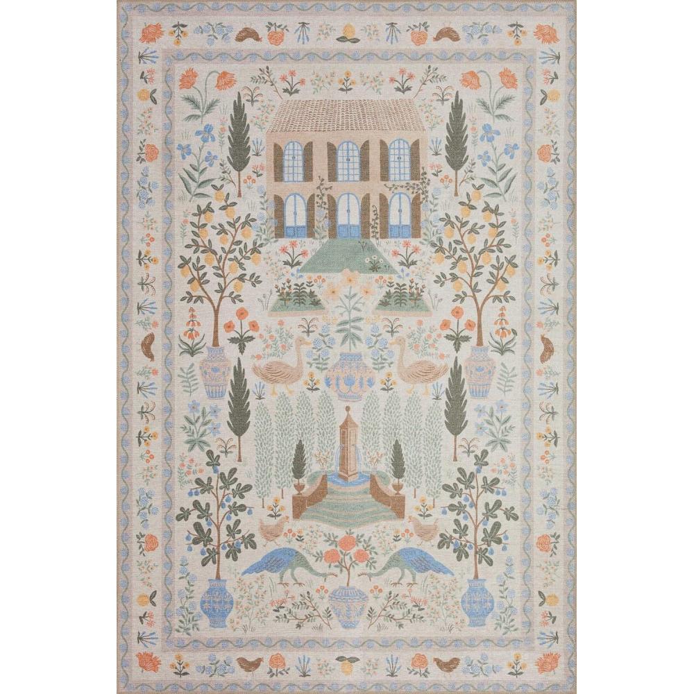 imageLoloi Rifle Paper Co Menagerie Cream 76quot x 96quot Area Rug76 x 96 Rectangular
