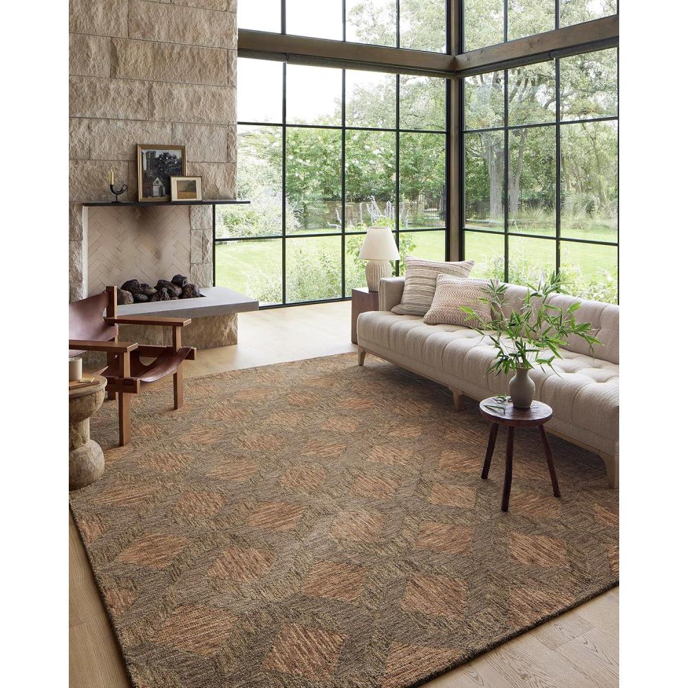 imageLoloi Varena Collection VAR02 BerryMulti 50quot x 76quot Area RugRust  Bark