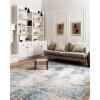 imageLoloi Alchemy Collection ALC02 GraniteGold 53quot x 76quot Area RugDenim  Ivory