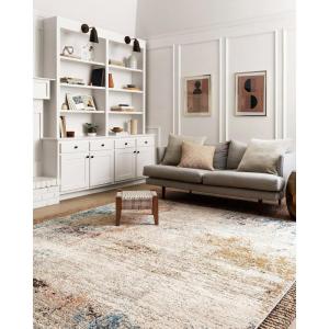 Loloi Alchemy Collection ALC-02 Granite/Gold 5′-3″ x 7′-6″ Area Rug(Ivory / Multi)
