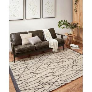 Loloi Chris Loves Julia Alice Collection ALI-04 Cream/Black 6′-5″ x 9′-2″ Area Rug(Cream / Dark Grey)